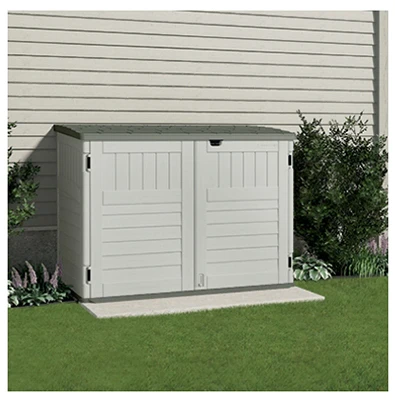 Storage & Garbage Can Shed,  Double-Wall Resin, 70-Cu. Ft.