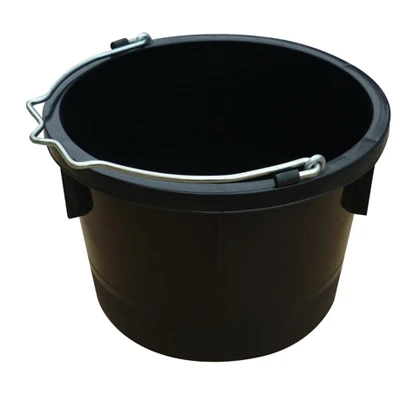 Utility Bucket, Black Resin, 8-quart For Farm And Ranch Use