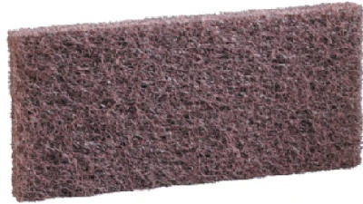 Brown Scrub and Strip Pad 4 and 5 Eighths Inches by 10 Inches Heavy Duty Cleaning Pad
