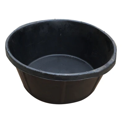 Heavy Duty Rubber Utility Tub, 6.5 Gallons For Farm And Ranch Use