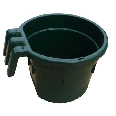 8 Quart Dark Green Feed Bucket With Hook