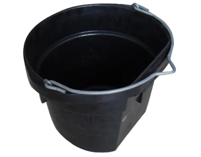 Heavy Duty Rubber Flat Bucket, 18 Quarts For Livestock And Dairy