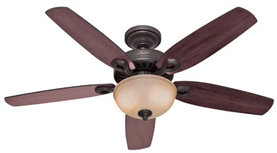 Builder Deluxe Ceiling Fan with Light, Bronze, 5 Blades, 52-In.