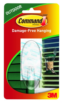 Window Hook, Outdoor, Foam Strip, Clear, Large