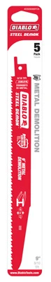 DIABLO Steel Demon Reciprocating Blade, 8/10 TPI, 9-In., 5-Pk.