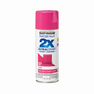 Painter's Touch 2X Gloss Berry Pink Spray Paint, 12 Ounce Can