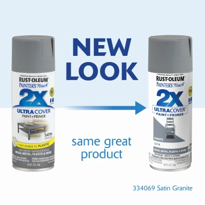 2x Ultra Cover 12 Oz. Satin Spray Paint, Granite