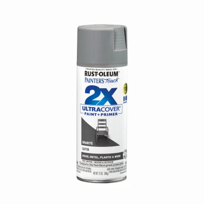 2x Ultra Cover 12 Oz. Satin Spray Paint, Granite