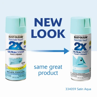 Painter's Touch 2X Spray Paint, Satin Aqua, 12-oz.