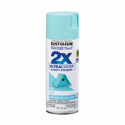 Painter's Touch 2X Spray Paint, Satin Aqua, 12-oz.