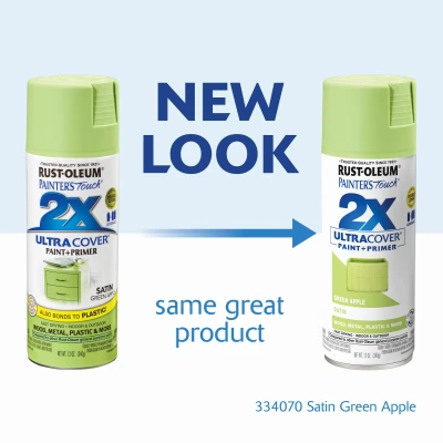 Painter's Touch 2x Ultra Cover 12 Oz. Satin Green Apple Spray Paint