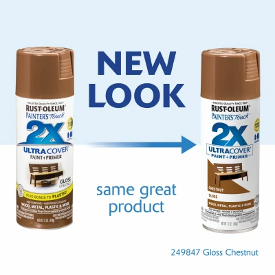 Painter's Touch 2x Ultra Cover 12 Oz. Gloss Paint + Primer Spray Paint, Chestnut