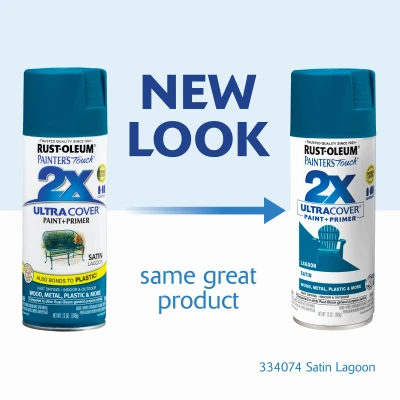 Painter's Touch 2X Satin Lagoon Spray Paint, 12 Ounce Can