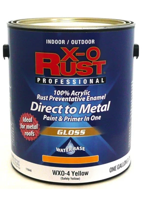 Anti Rust Paint for Interior and Exterior Use, Gloss Yellow Finish, One Gallon