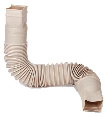 Downspout Extension, Flexible Tan Poly, 24 to 55 In.