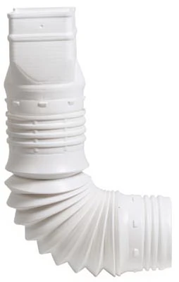 Flex-A-Spout Down Spout Adaptor, White, 3 x 4-In.