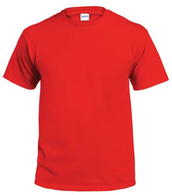 Xxl Red Short-sleeve Cotton T-shirt, Non-pocket, Preshrunk Jersey Knit