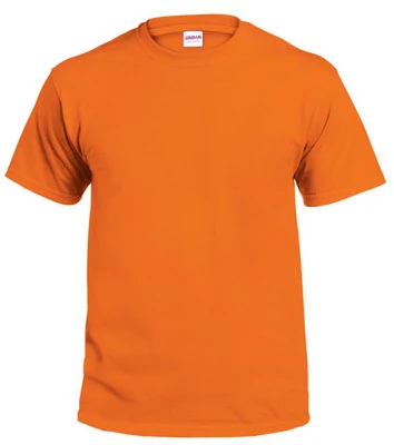 Safety Orange Short-Sleeve T-Shirt, 100 Percent Cotton, Extra Large Size