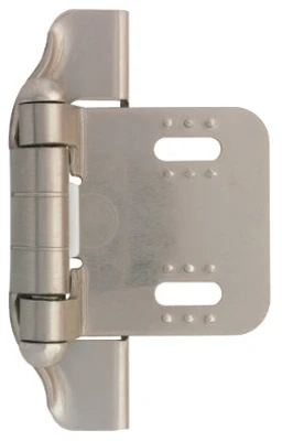 Semi-Wrap Overlay Cabinet Hinge, Satin Nickel, 1/4-In.