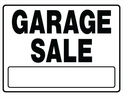 Garage Sale Sign, Black and White, 20 x 24-In.