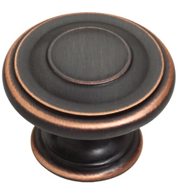 Harmon Cabinet Knob, Bronze & Copper, 1-3/8-In., 10 Pk.