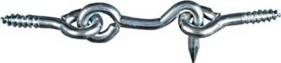 Hook & Eye, Zinc-Plated Steel, 1-1/2 In., 2-Pk.