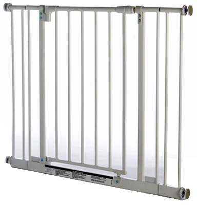 White Metal Pet Gate Adjustable 28 to 38.5 Inches Width by 29 Inches Height
