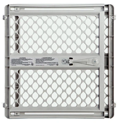 Pet Gate, Light Gray Plastic, 26 to 42 x 26 In.