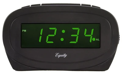 Equity Alarm Clock, 0.6-In. Green LED Display