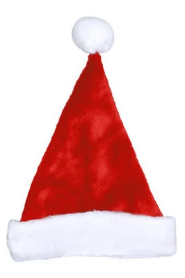 Red and White Plush Santa Hat, 17 Inches Tall, Holiday Costume Accessory