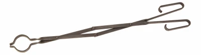 Deluxe 33-inch Black Steel Fireplace Tongs - Heavy Duty, Two-handed Design