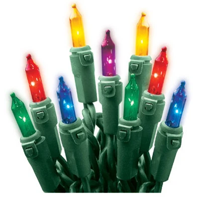 Christmas Stay-lit Mini Light Set, Multi Color, 150 Count, 49.6' Lighted Length