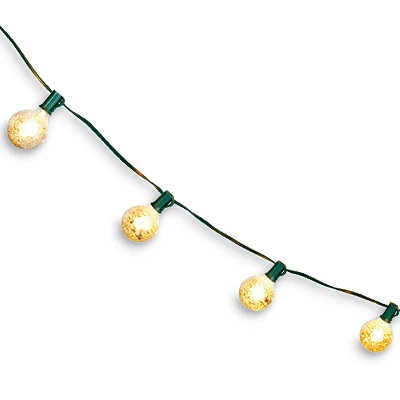 G50 Globe Christmas Light Set, Silver Mercury Glass, 10 Lights