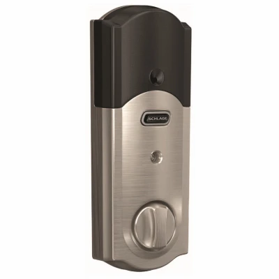 Connect Electronic Deadbolt Lock, Touch Screen Keypad, Camelot Design, Satin Nickel