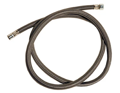 57-inch Pull-out Faucet Hose, Braided Gray Nylon With Universal Adapters
