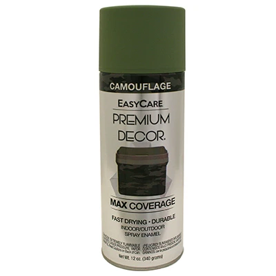 Premium Decor Spray Paint, Camouflage Military Green, 12 Ounce Can
