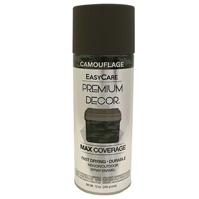 Premium Decor Spray Paint, Camouflage Flat Dark Brown, 12 Ounce Can