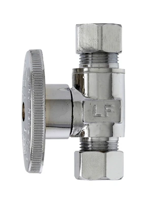 Chrome Straight Supply Stop Valve, 3/8-in. O.d. Compression, Lead Free