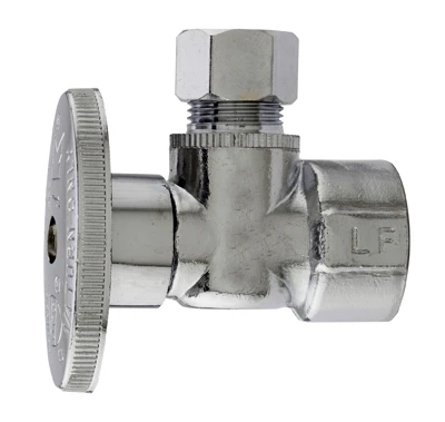 Angle Supply Stop Valve, 1/4 Turn, 1/2 Fip X 3/8-in. Od