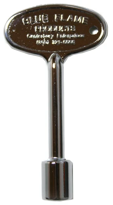 Gas Fireplace Key, Polished Chrome, 3-In.