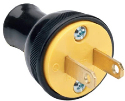 Pass and Seymour Round Construction Plug Residential Thermoplastic 15 Amp 125 Volt Black