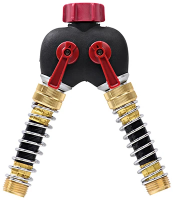 Two-Way Rubberized Hose Shut-Off Connector for Garden Hoses