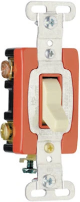 Pass & Seymour 3-way Toggle Switch, Ivory, 120/277-volt, 20-amp, Model Csb20ac3icc8