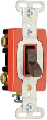 Pass & Seymour Double Pole Toggle Switch, Brown, 120/277-volt, 20-amp, Model Csb220cc