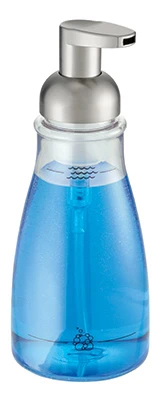 Foaming Soap Pump, Clear Plastic & Brushed Nickel, 12-oz.