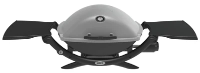 Q-2200 Portable LP Gas Grill, Folding Tables, Thermometer, 12,000 BTU, Titanium