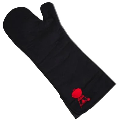 Barbecue Mitt, Black with Red Kettle