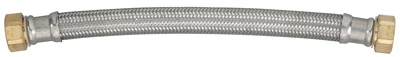 Braided Stainless Steel Water Heater Connector, 7/8 Inch Compression by 3/4 Inch Female Iron Pipe, 12 Inch Length