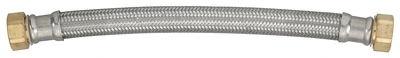 Water Heater Connector, Braided Stainless Steel, 3/4 FIP x 18 In.