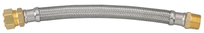 Braided Stainless Steel Water Heater Connector, 7/8 Compression X 3/4 Mip X 18 In.